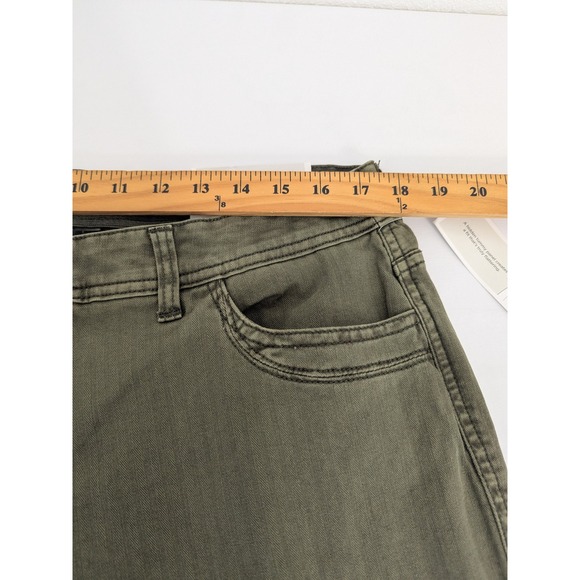CJ Banks Signature Slimming Womens 16W Straight Leg‎ High Rise Olive Green Jeans - Picture 9 of 11